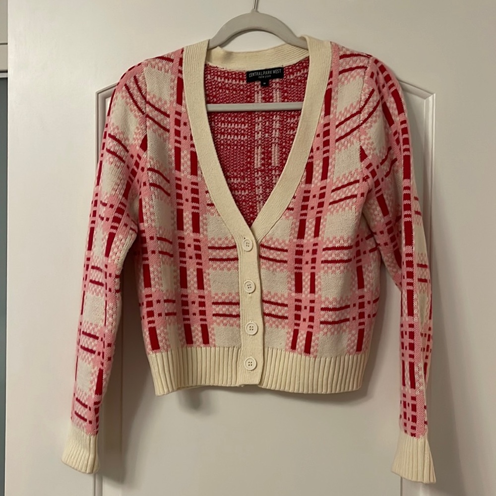 Plaid button up cardigan